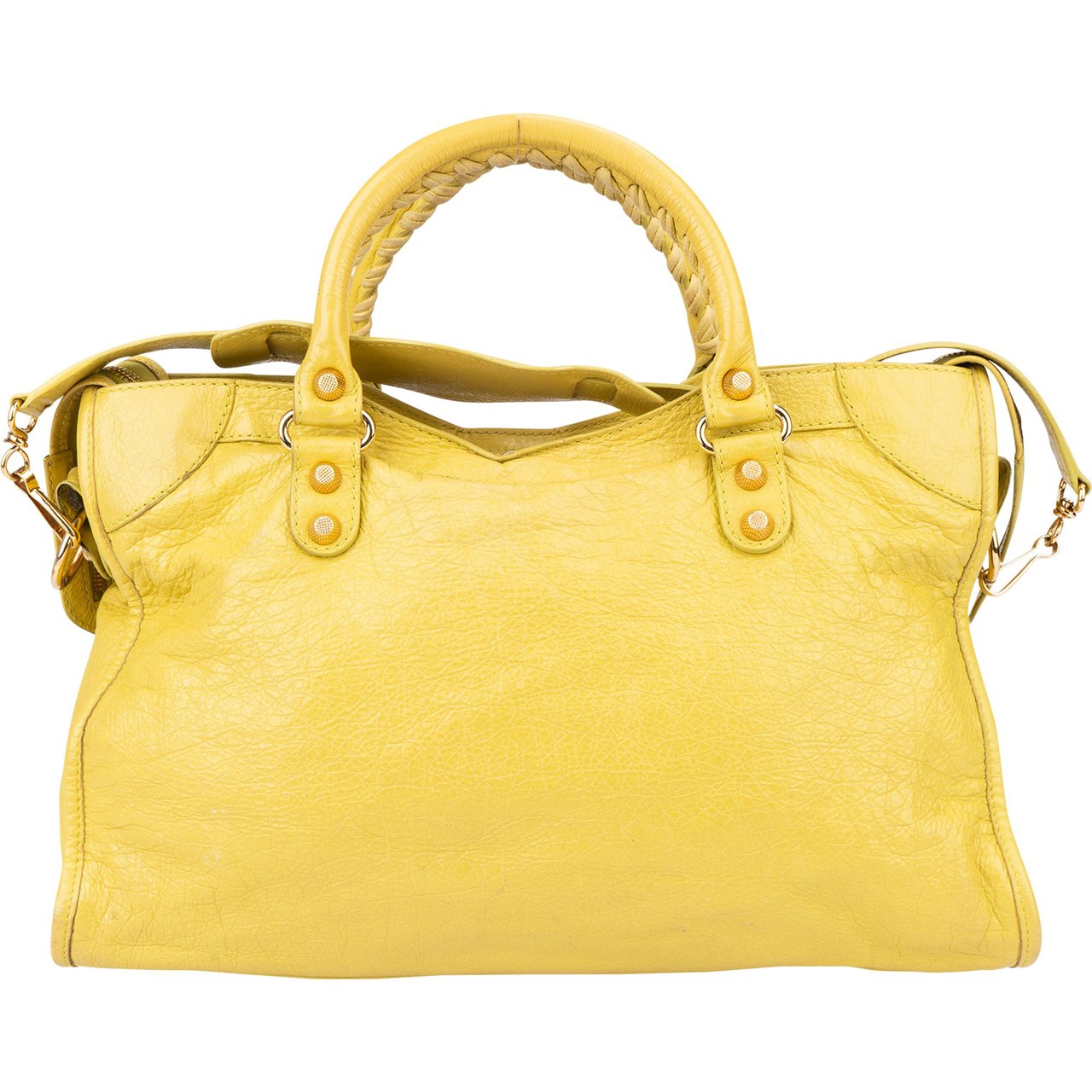 Balenciaga Balenciaga Yellow Leather City Handbag Geel