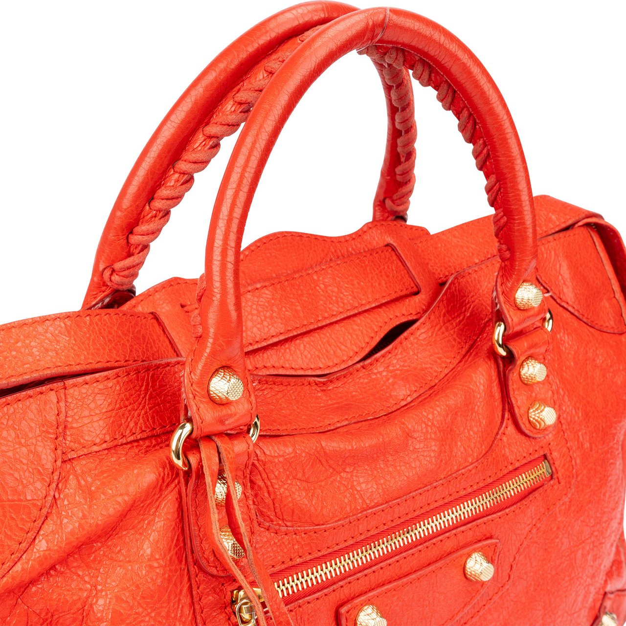 Balenciaga Balenciaga Fire Leather City Handbag Rood