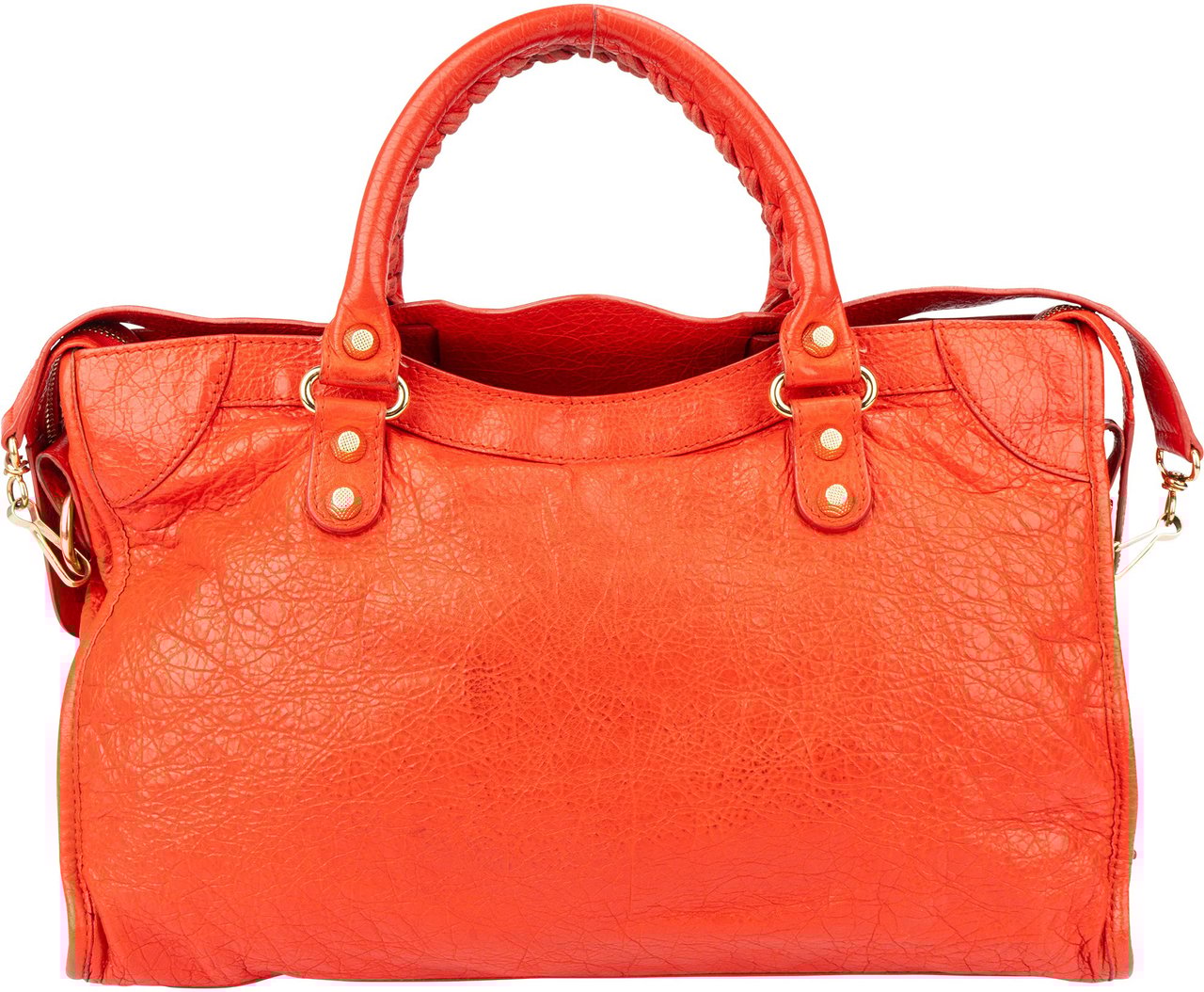 Balenciaga Balenciaga Fire Leather City Handbag Rood