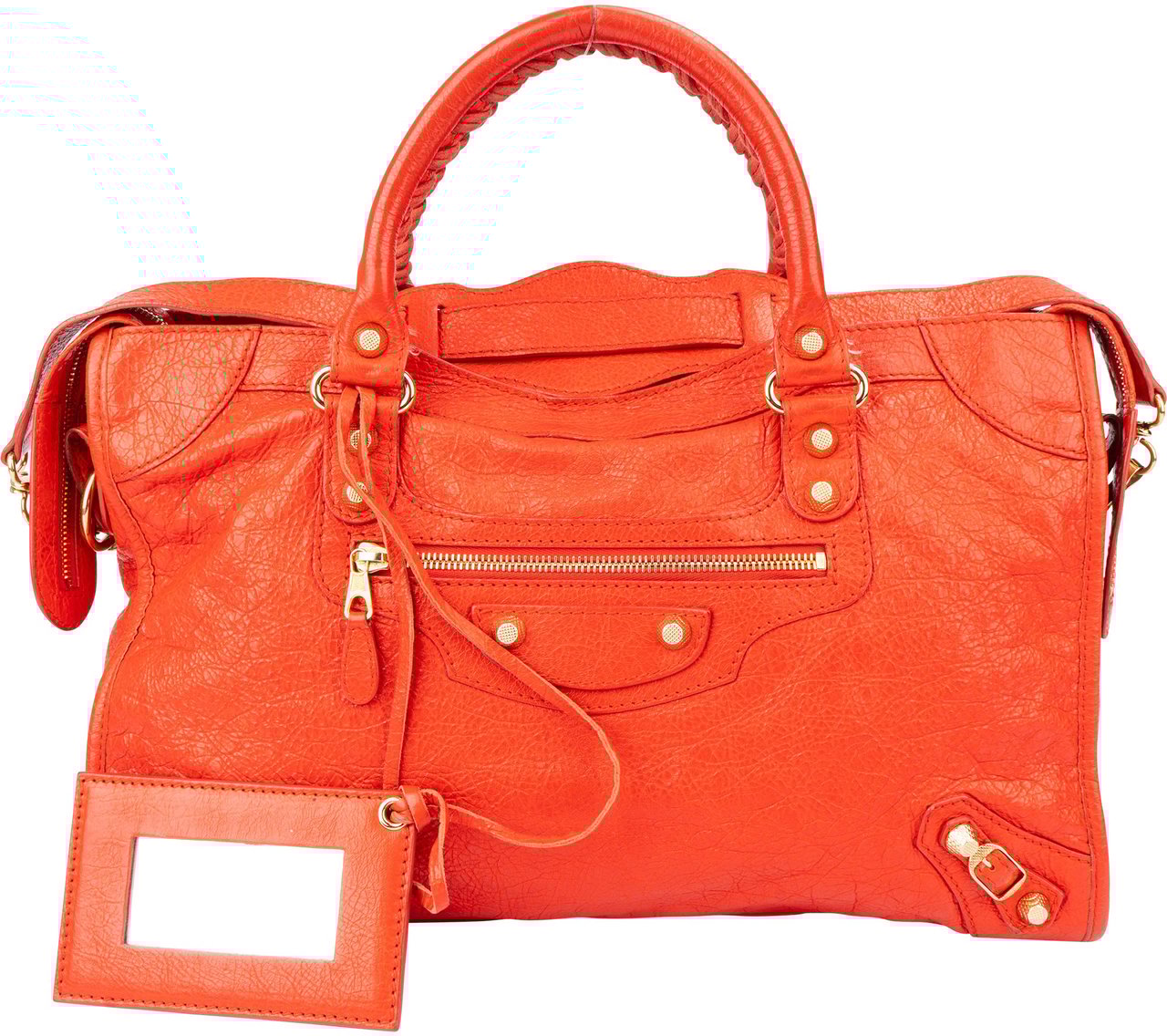 Balenciaga Balenciaga Fire Leather City Handbag Rood