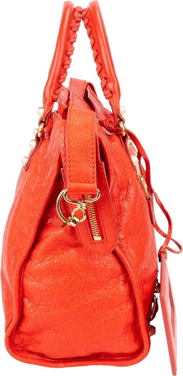 Balenciaga Balenciaga Fire Leather City Handbag Rood