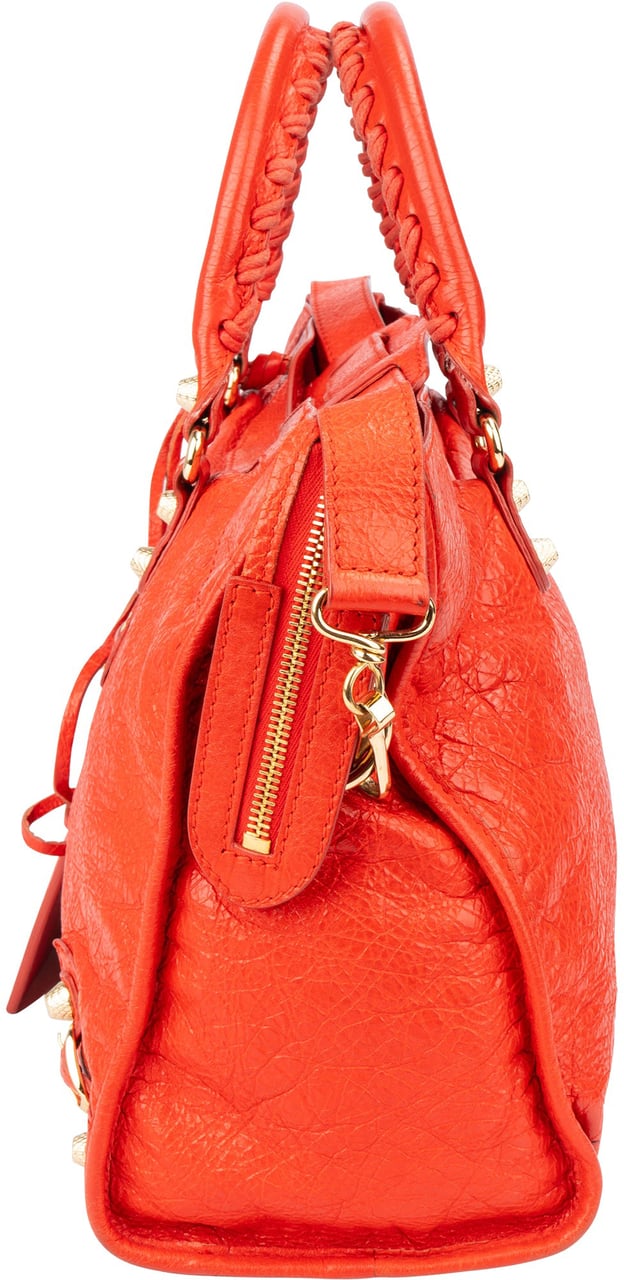 Balenciaga Balenciaga Fire Leather City Handbag Rood