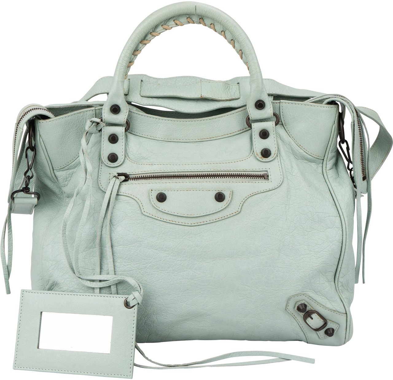 Balenciaga Balenciaga Classic Leather City Handbag Blauw