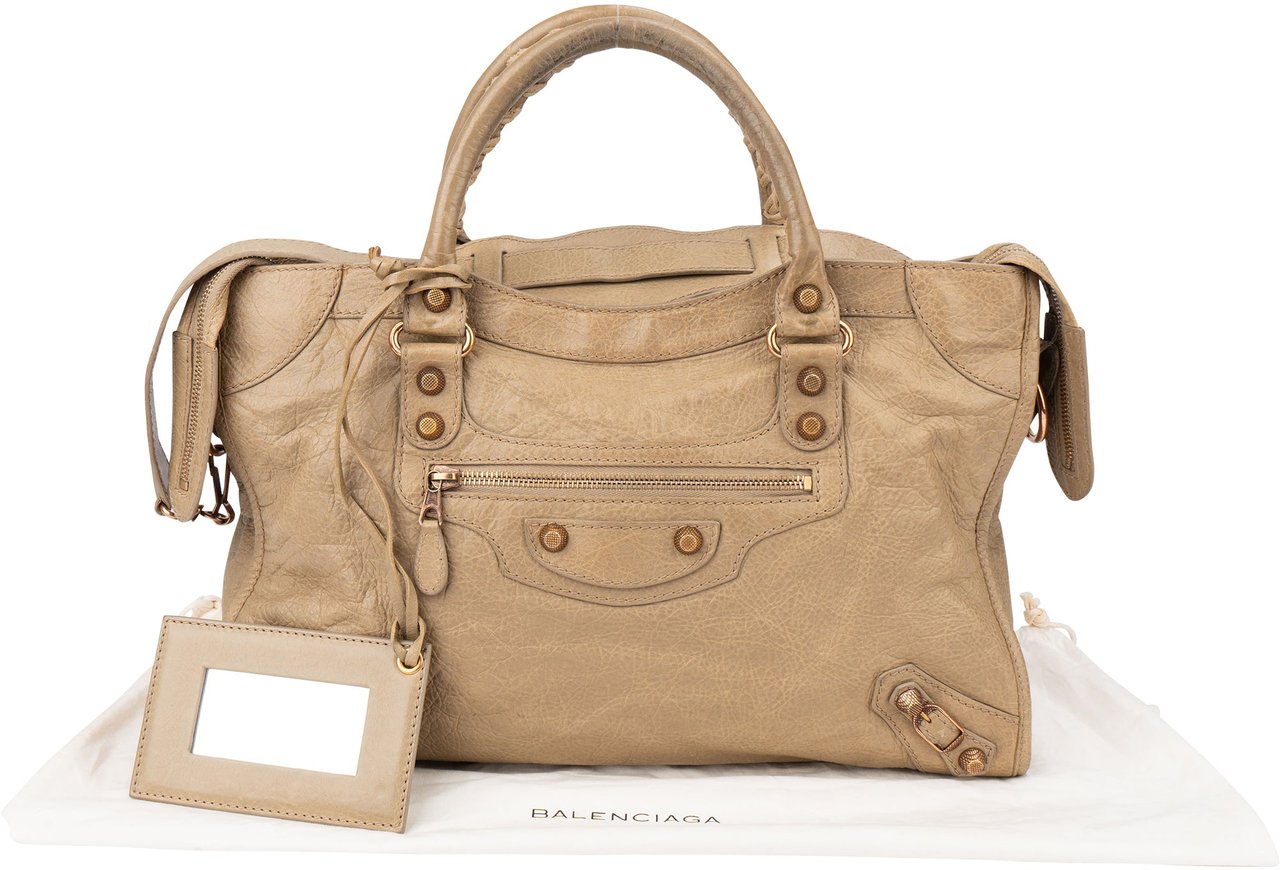 Balenciaga Balenciaga Classic Leather City Handbag Beige