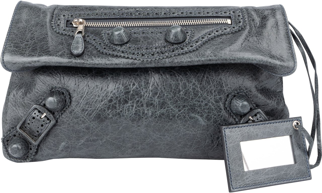 Balenciaga Balenciaga Leather Spikes City Clutch Divers