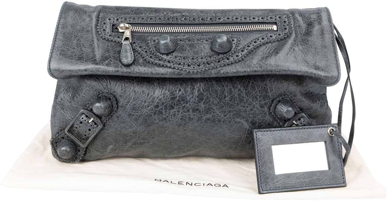 Balenciaga Balenciaga Leather Spikes City Clutch Divers