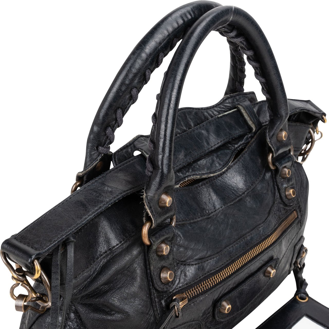 Balenciaga Balenciaga Classic Leather First City Handbag Zwart