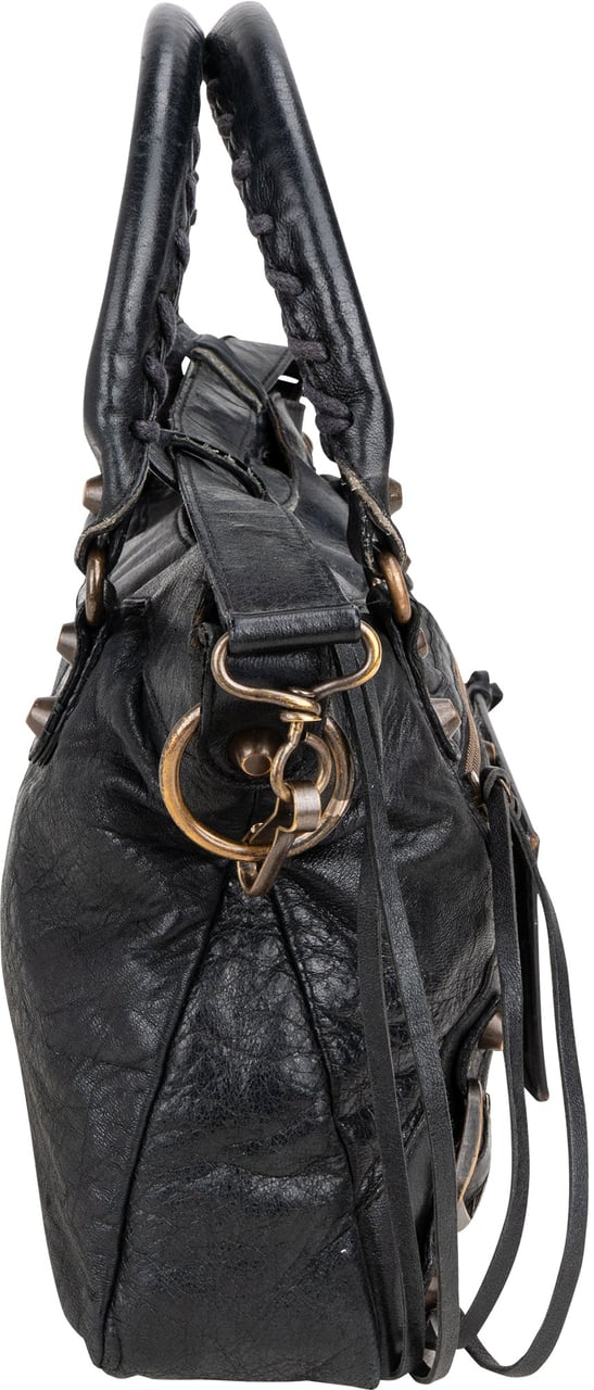 Balenciaga Balenciaga Classic Leather First City Handbag Zwart