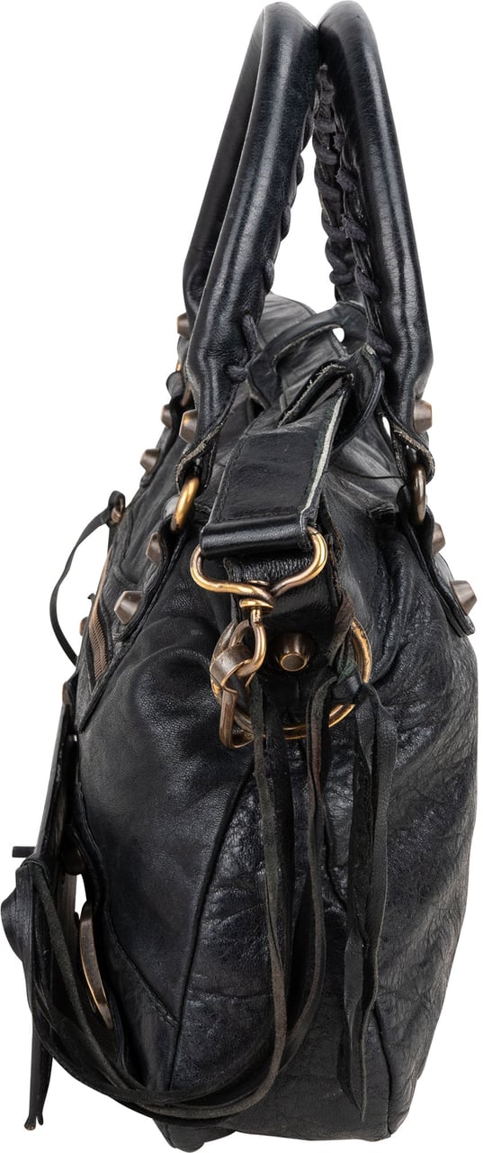 Balenciaga Balenciaga Classic Leather First City Handbag Zwart