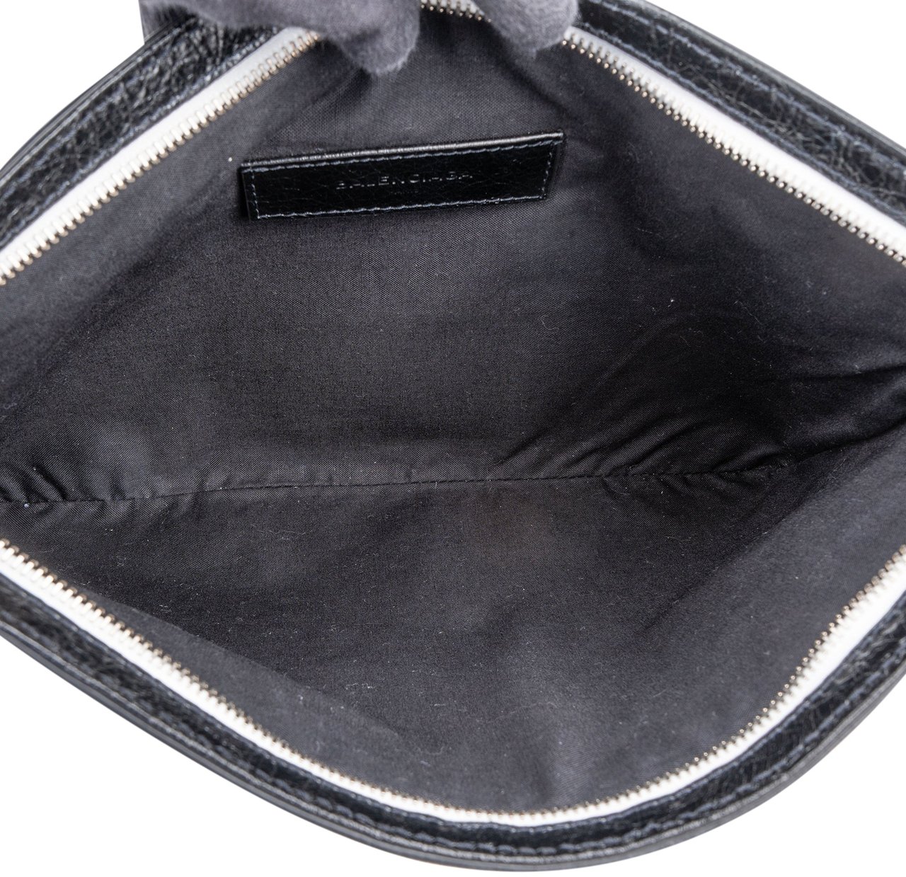 Balenciaga Balenciaga Black Leather Motorcross Clutch Zwart