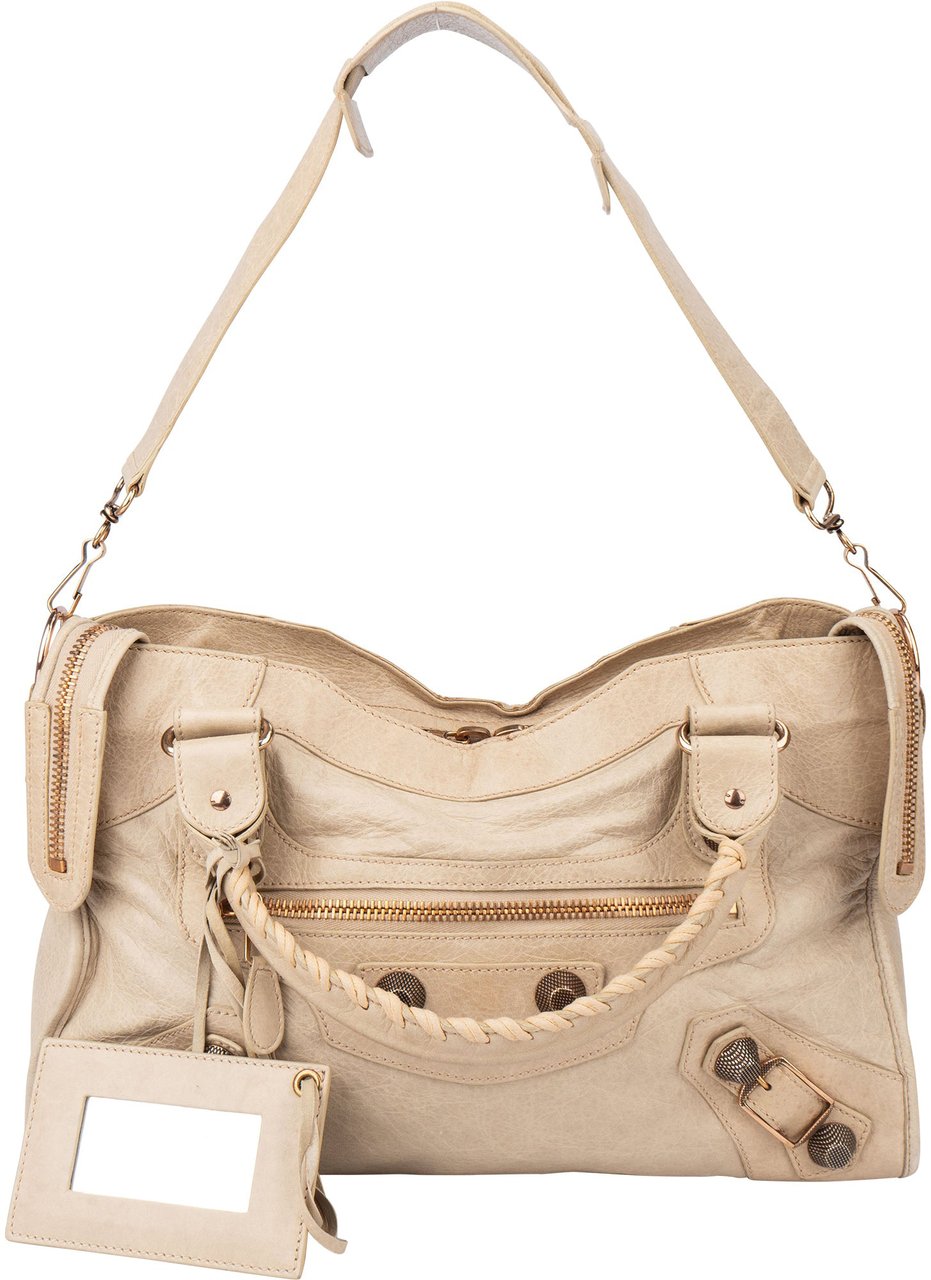 Balenciaga Balenciaga Classic Leather City Handbag Beige