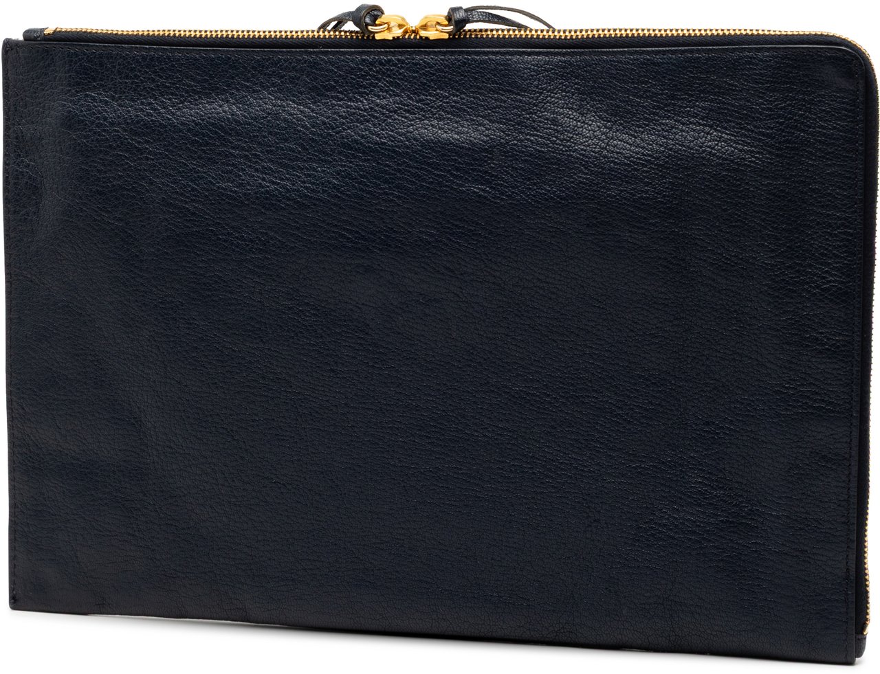 Balenciaga Chevre Motocross Classic Metallic Edge Clutch Blauw