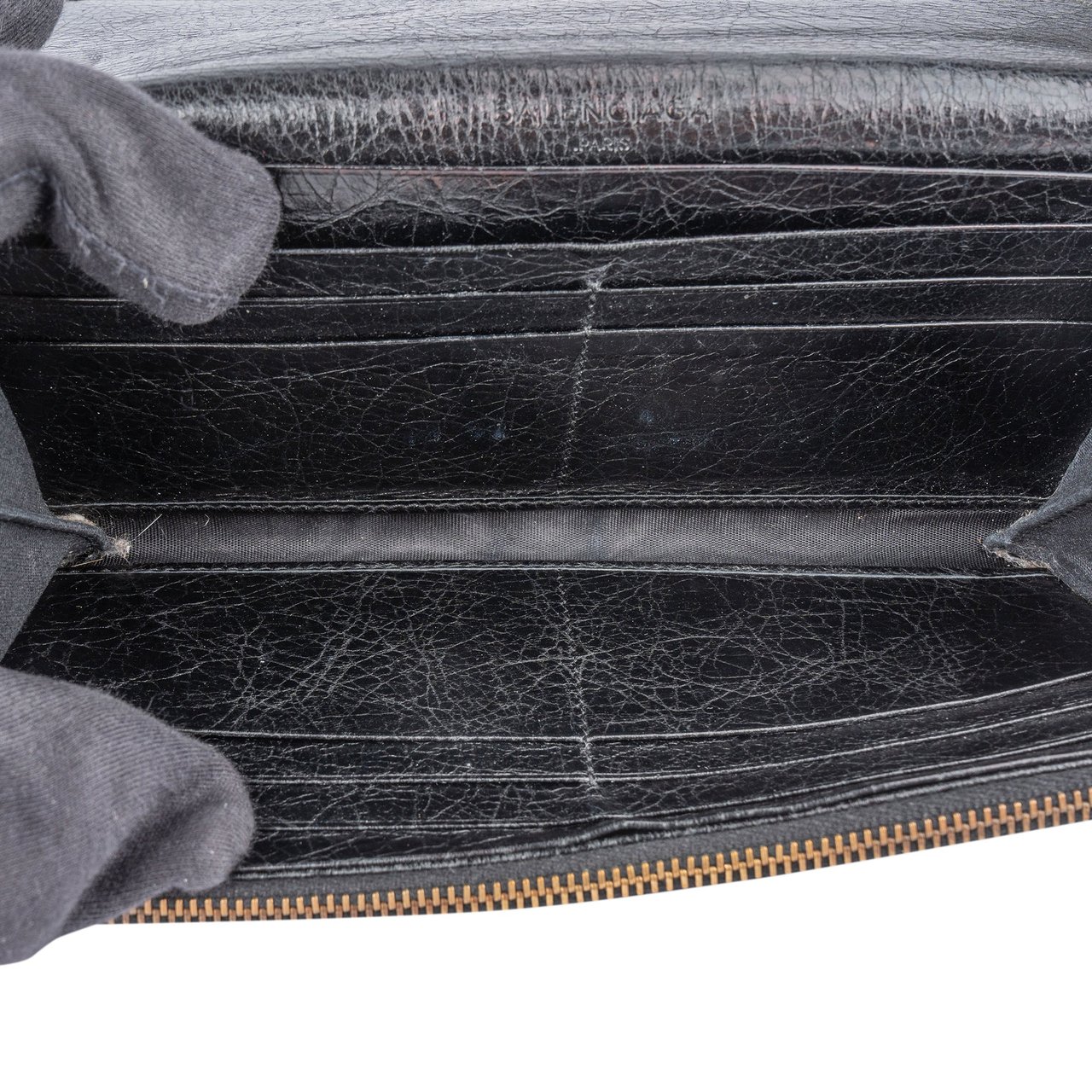 Balenciaga Balenciaga Black Leather City Wallet Zwart