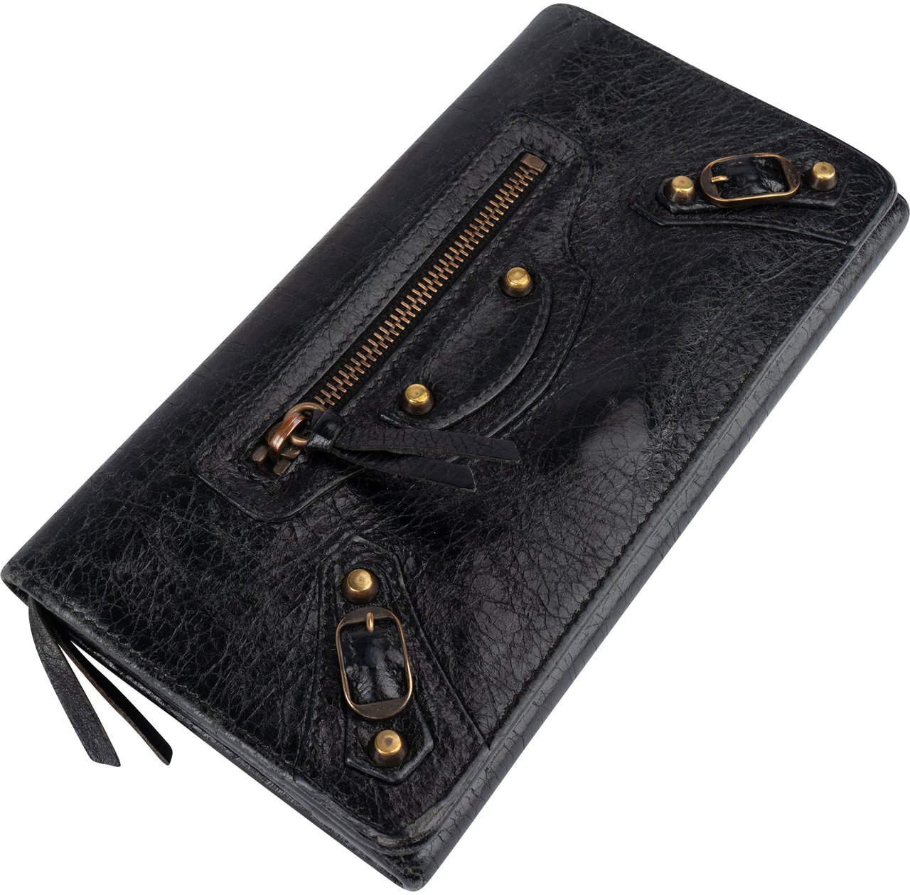 Balenciaga Balenciaga Black Leather City Wallet Zwart