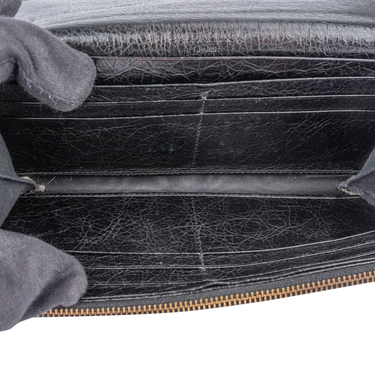 Balenciaga Balenciaga Black Leather City Wallet Zwart
