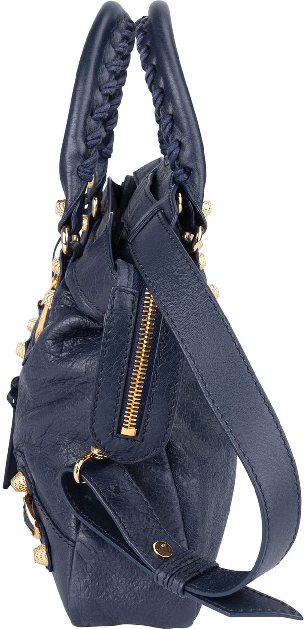 Balenciaga Balenciaga Blue Leather City Handbag Blauw