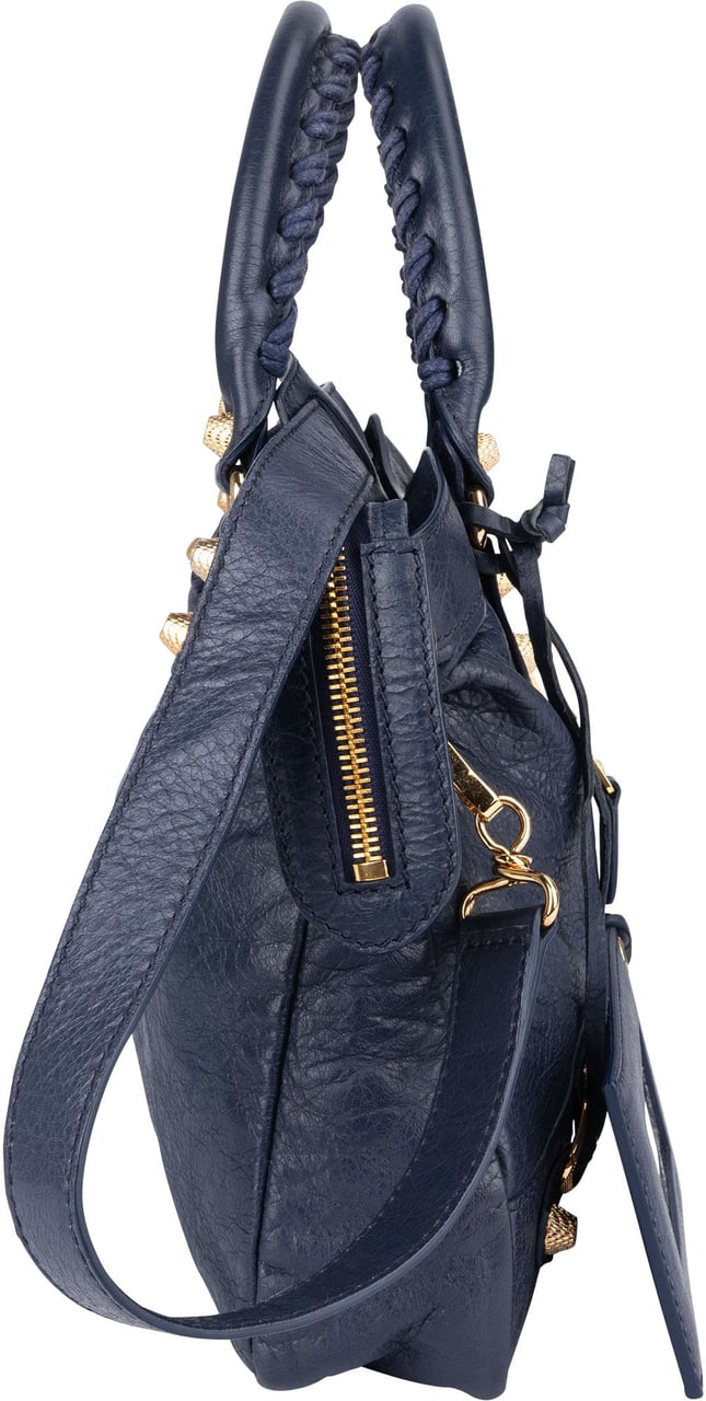 Balenciaga Balenciaga Blue Leather City Handbag Blauw