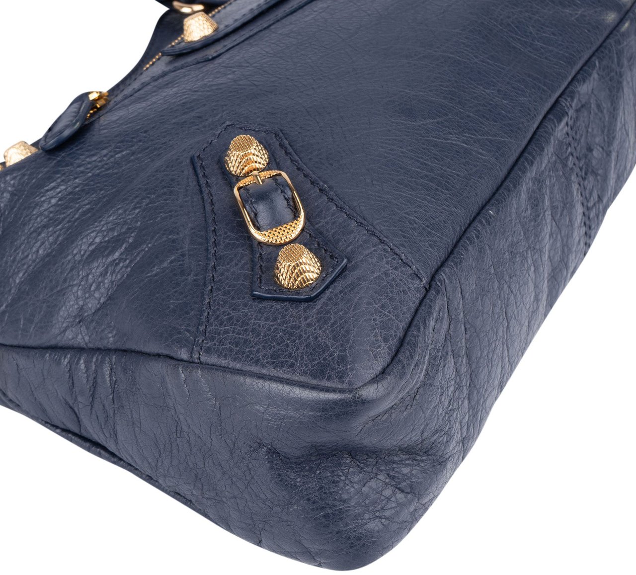 Balenciaga Balenciaga Blue Leather City Handbag Blauw