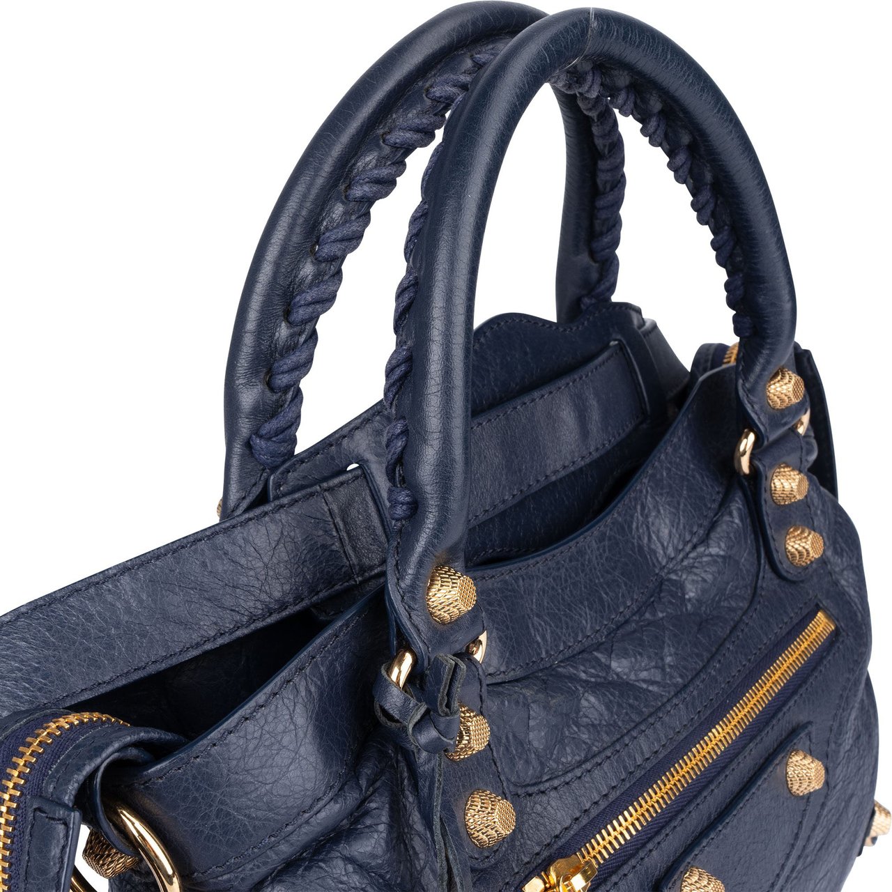 Balenciaga Balenciaga Blue Leather City Handbag Blauw