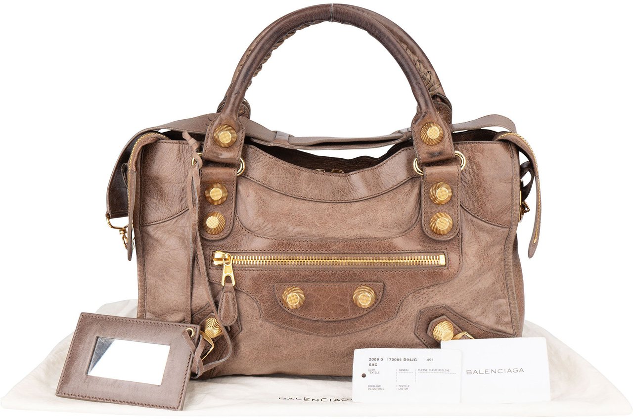 Balenciaga Balenciaga Brown Leather City Handbag Bruin