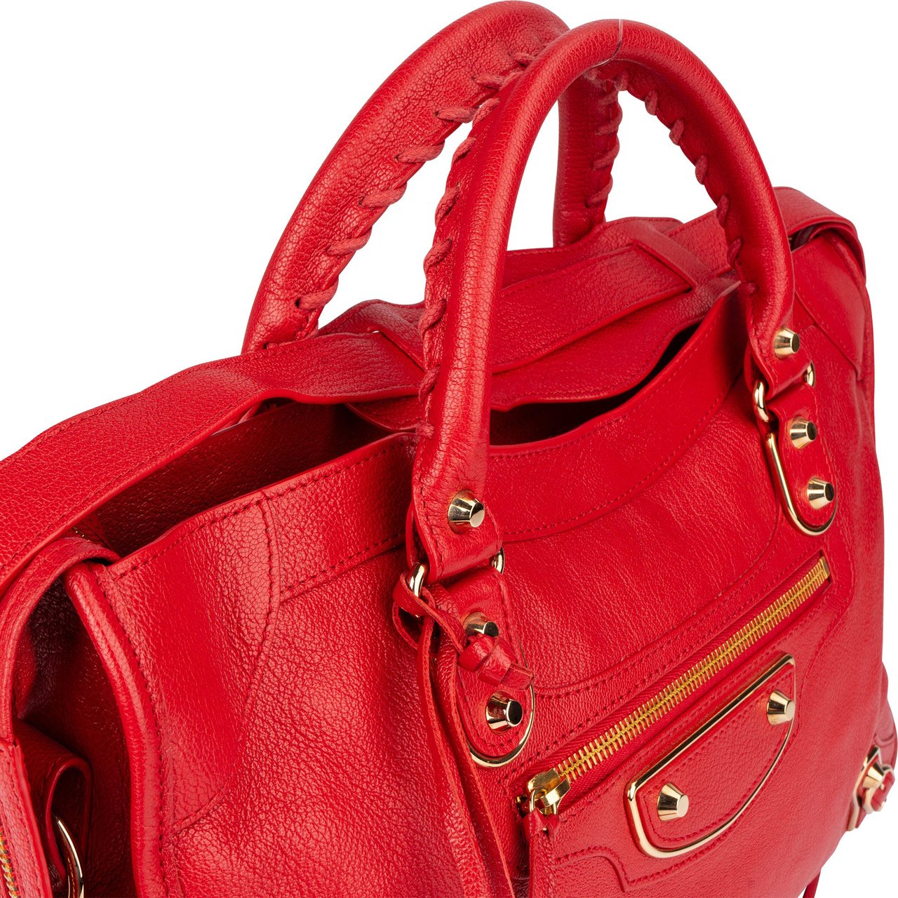 Balenciaga Balenciaga Red Leather City Handbag Rood