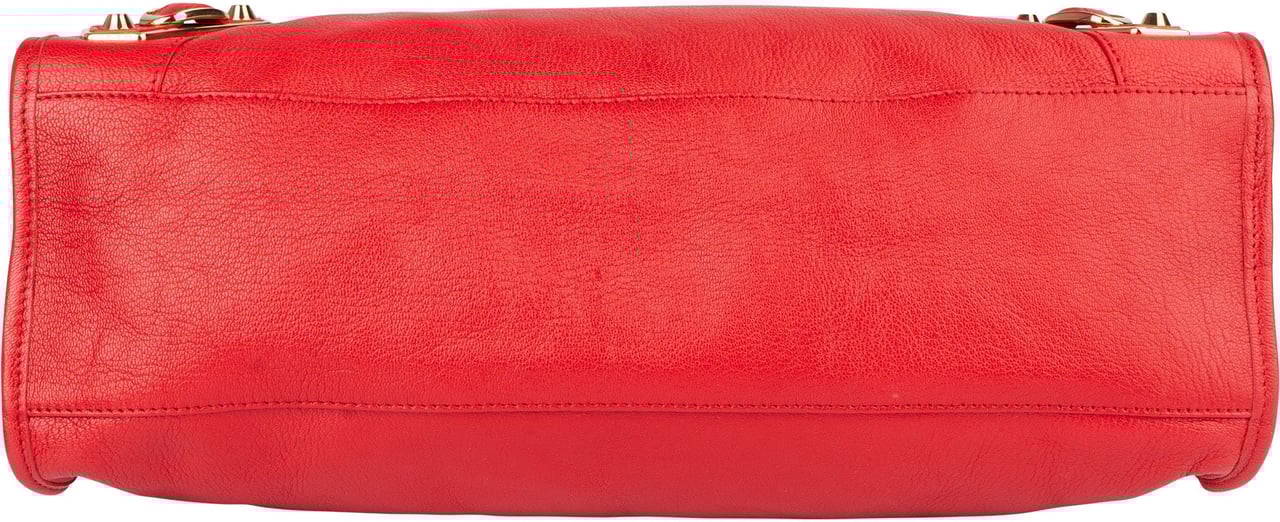 Balenciaga Balenciaga Red Leather City Handbag Rood