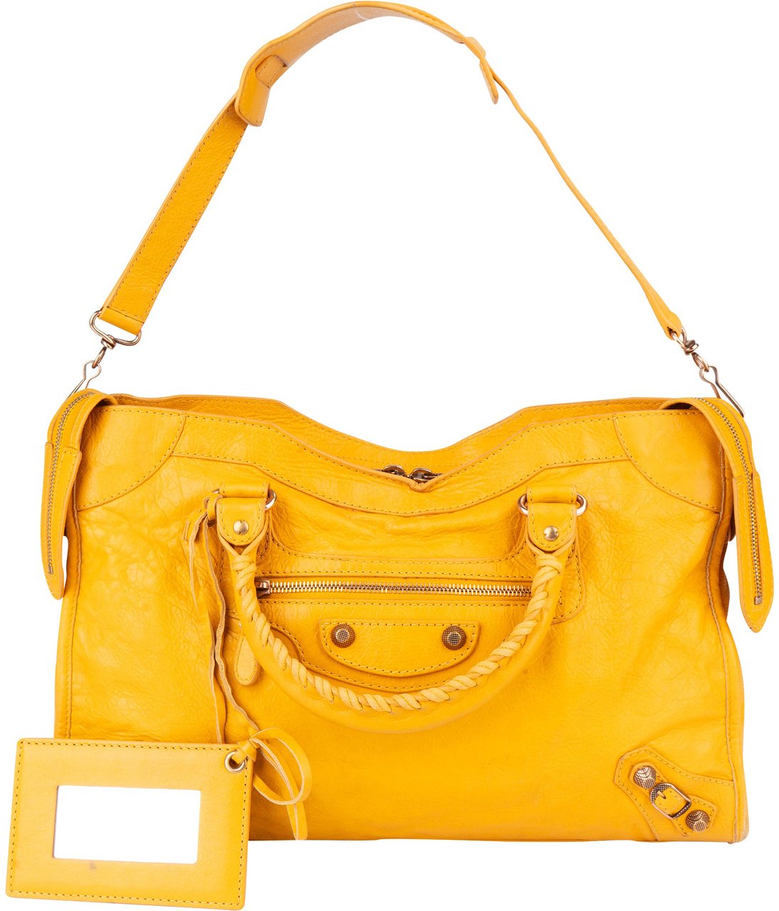 Balenciaga Balenciaga Yellow Leather City Handbag Geel