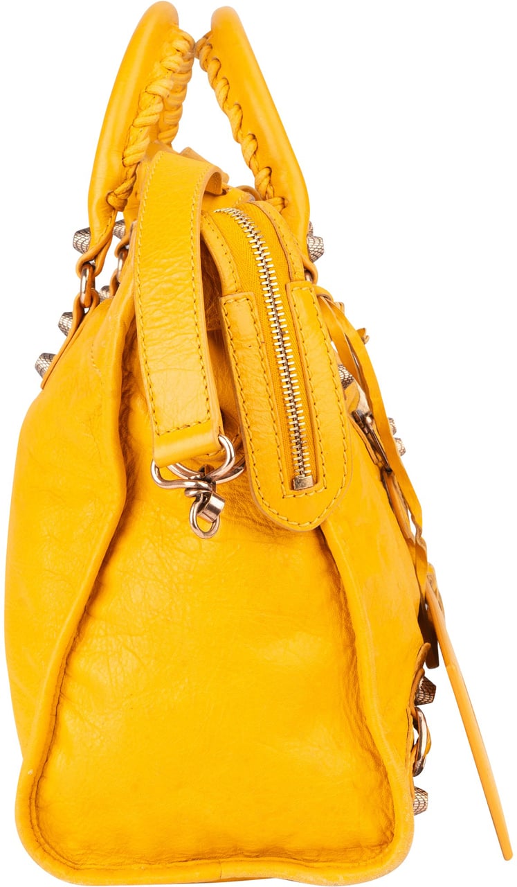 Balenciaga Balenciaga Yellow Leather City Handbag Geel
