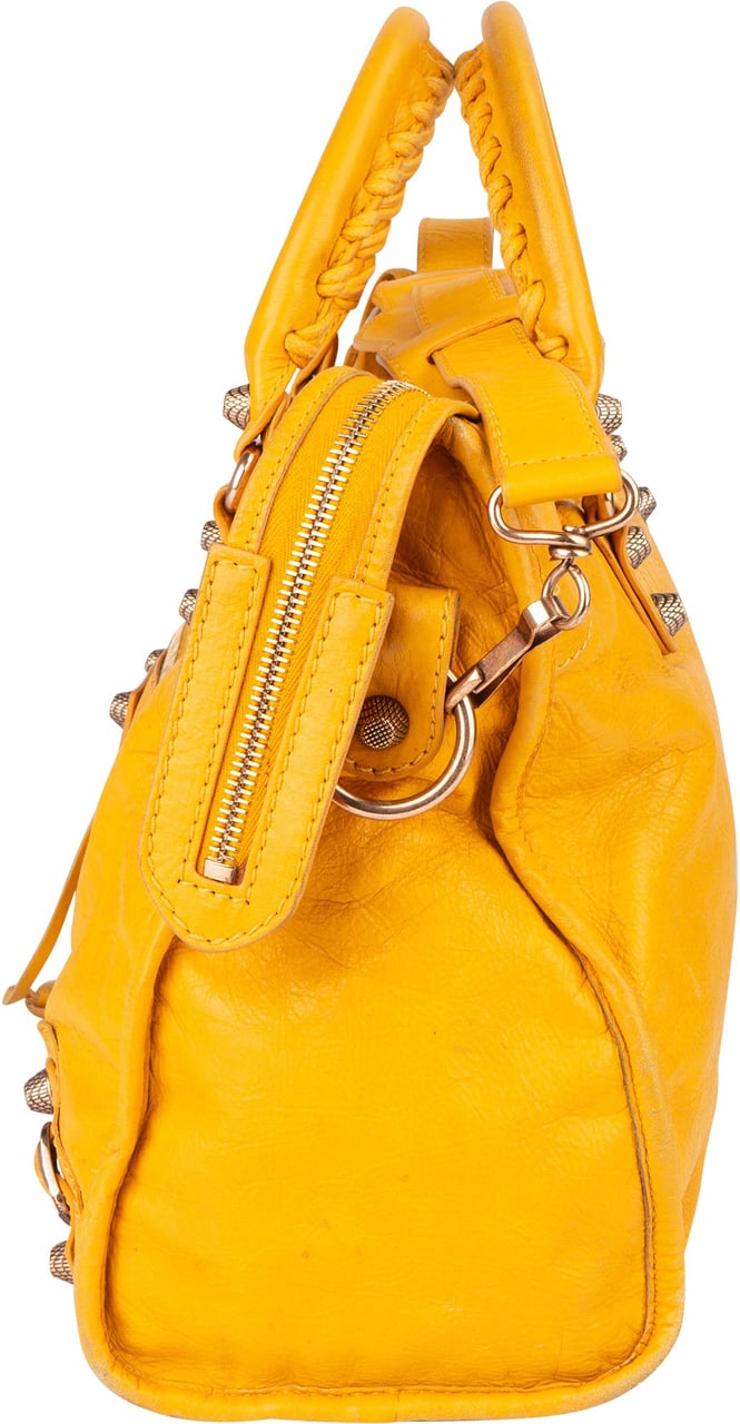 Balenciaga Balenciaga Yellow Leather City Handbag Geel