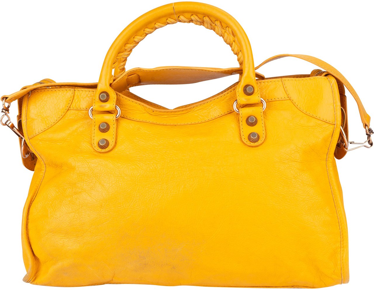 Balenciaga Balenciaga Yellow Leather City Handbag Geel