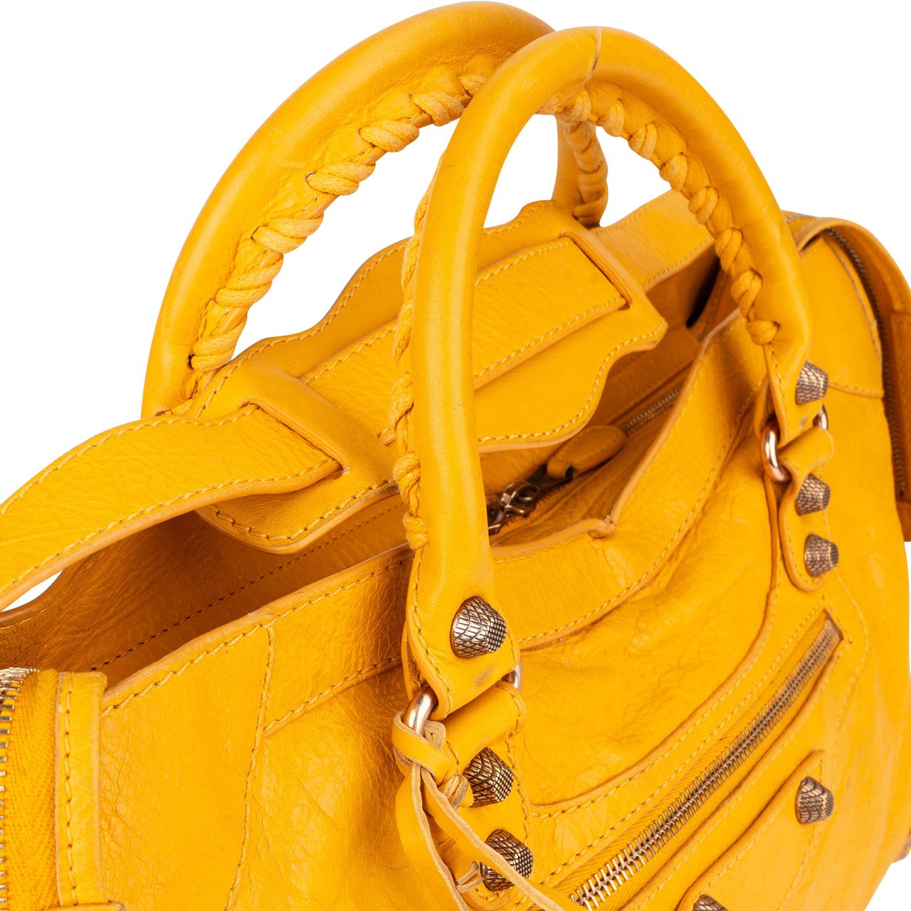 Balenciaga Balenciaga Yellow Leather City Handbag Geel