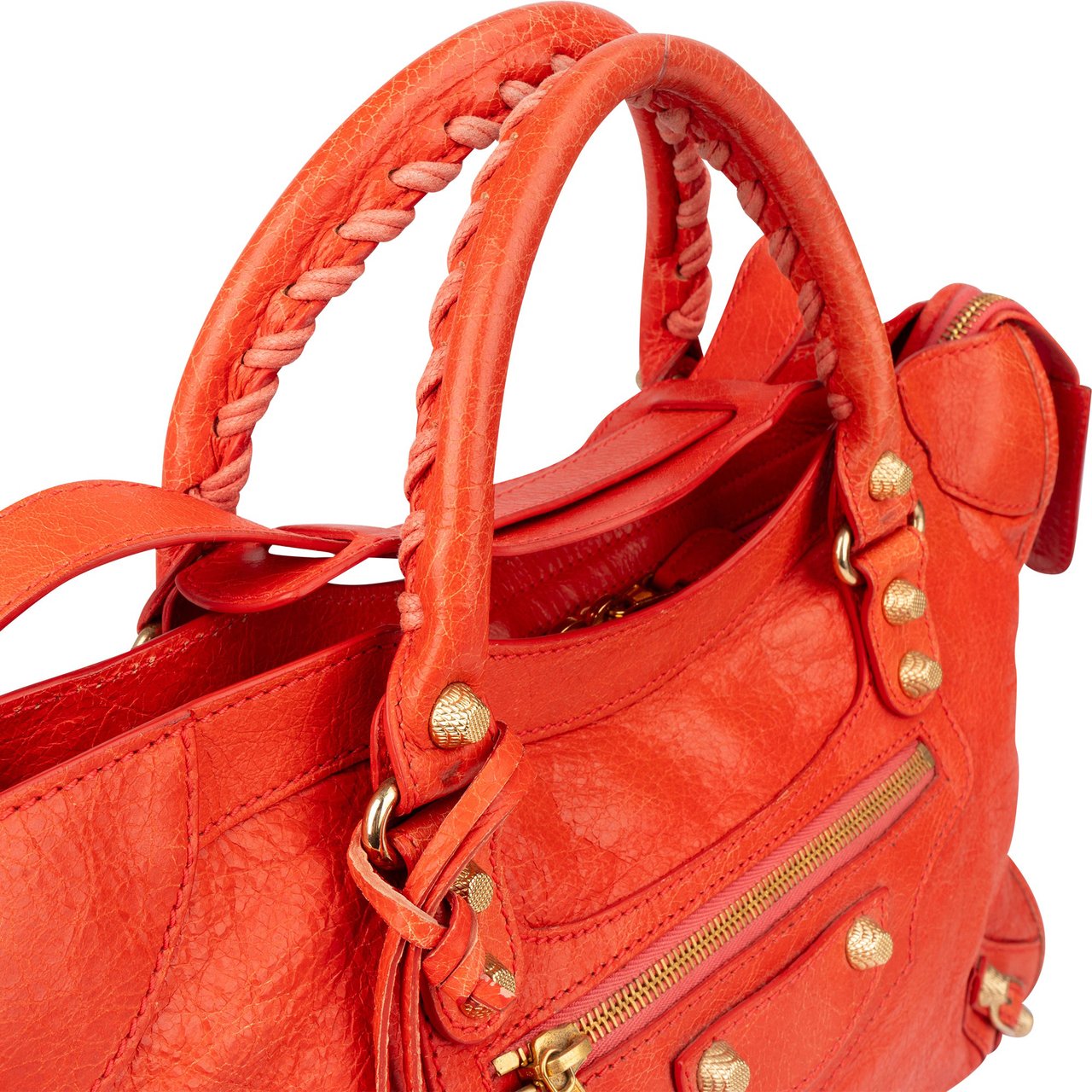 Balenciaga Balenciaga Fire Leather City Handbag Rood