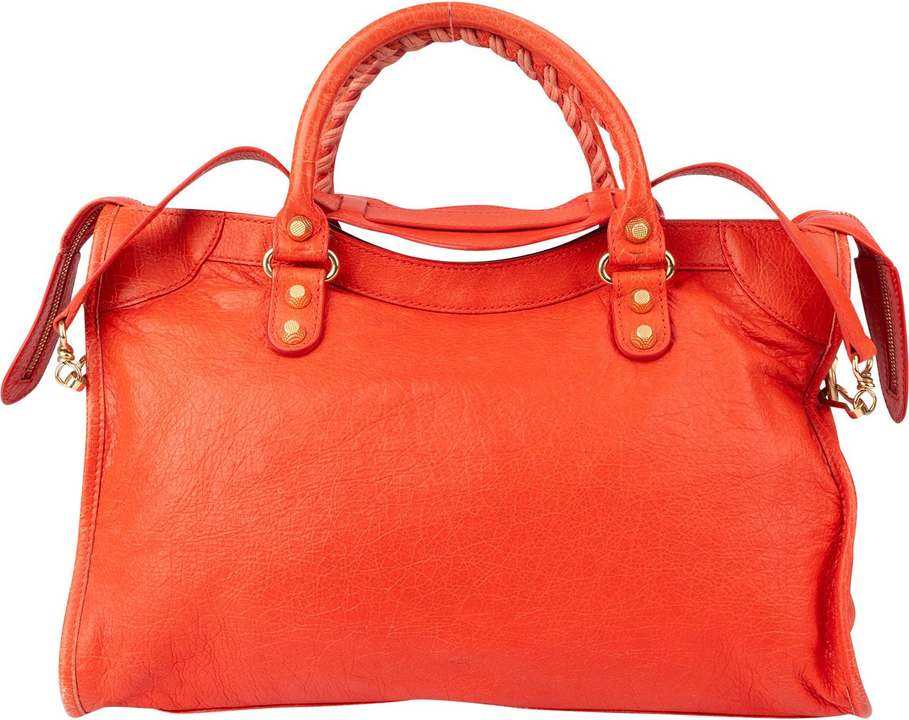 Balenciaga Balenciaga Fire Leather City Handbag Rood