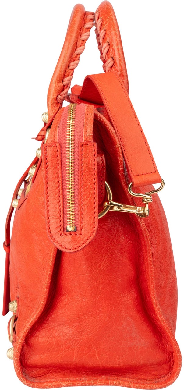 Balenciaga Balenciaga Fire Leather City Handbag Rood