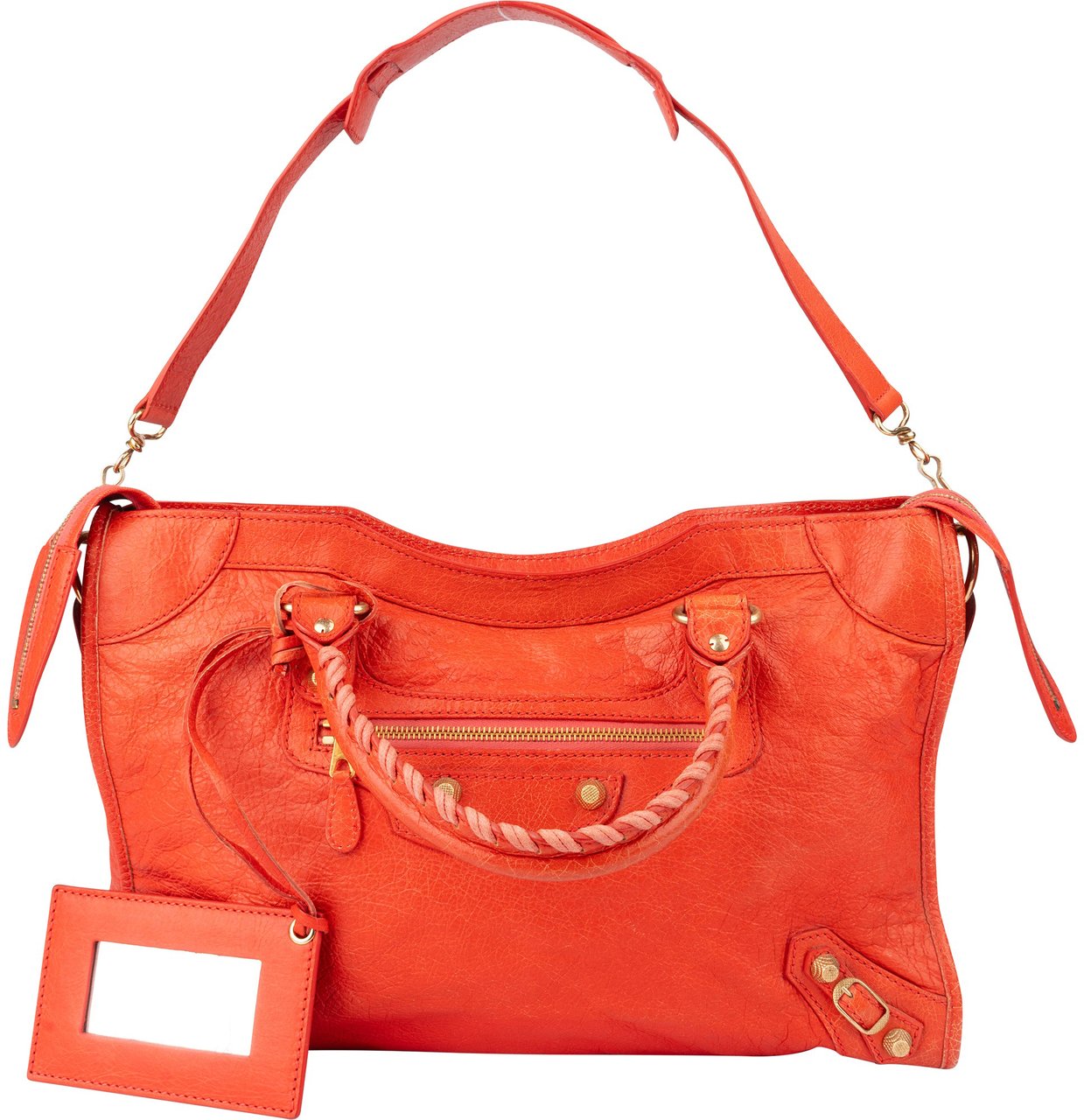 Balenciaga Balenciaga Fire Leather City Handbag Rood