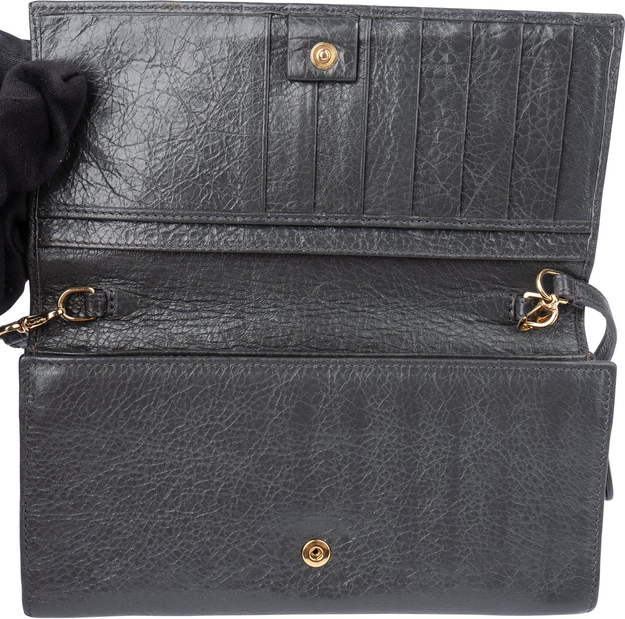 Balenciaga Balenciaga Grey Leather Wallet Handbag Divers