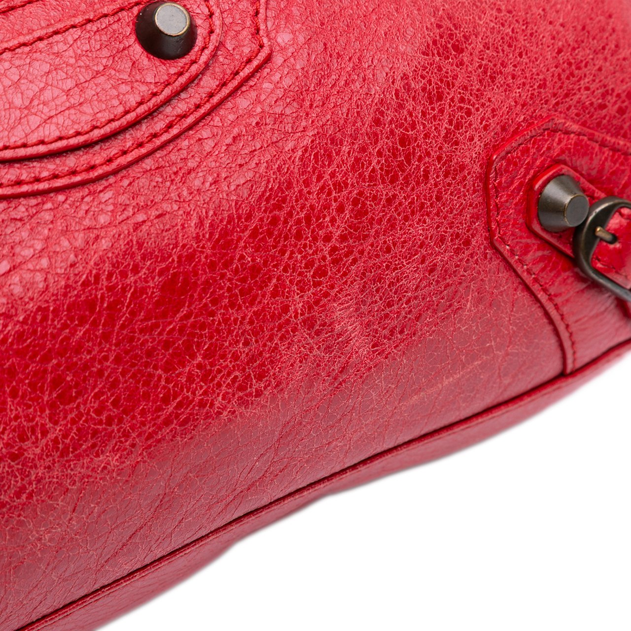 Balenciaga Mini Lambskin Motocross Twiggy Satchel Rood