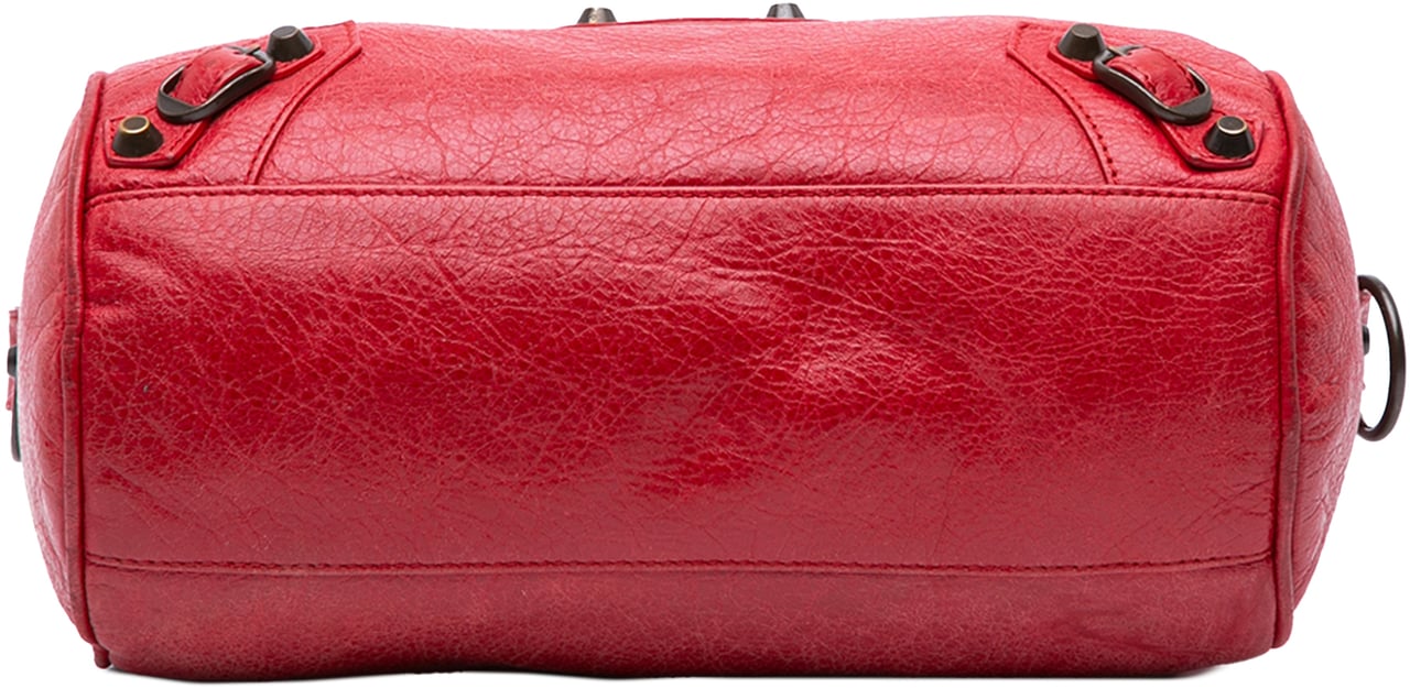 Balenciaga Mini Lambskin Motocross Twiggy Satchel Rood