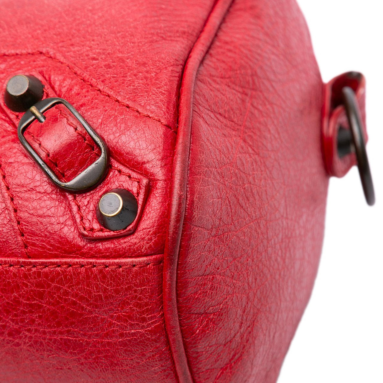 Balenciaga Mini Lambskin Motocross Twiggy Satchel Rood