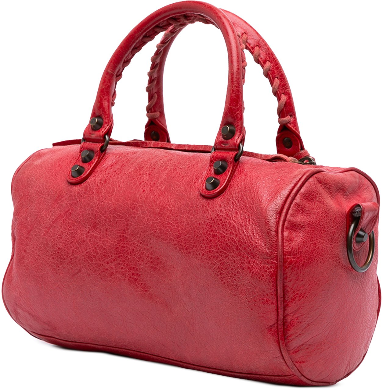 Balenciaga Mini Lambskin Motocross Twiggy Satchel Rood