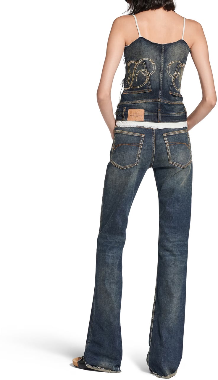 Balenciaga Blue Bootcut Faded Denim Jeans Grijs
