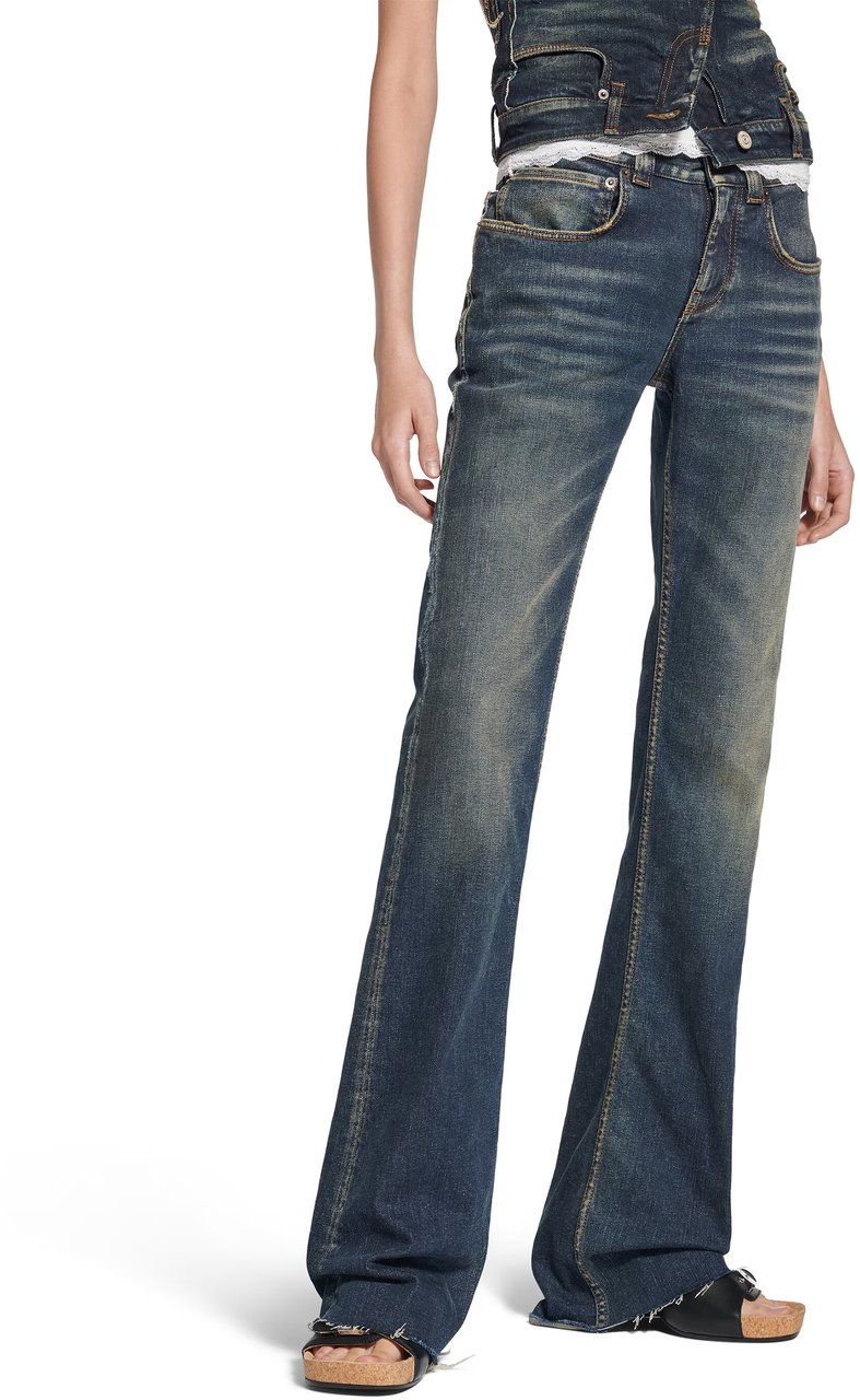 Balenciaga Blue Bootcut Faded Denim Jeans Grijs