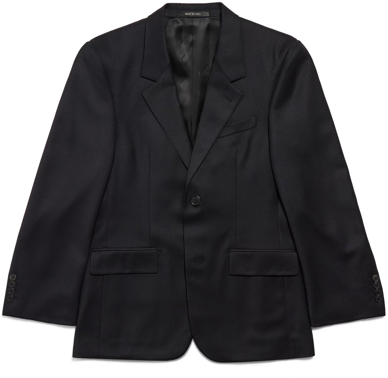 Balenciaga Black Standard Tailored Structured Blazer Zwart