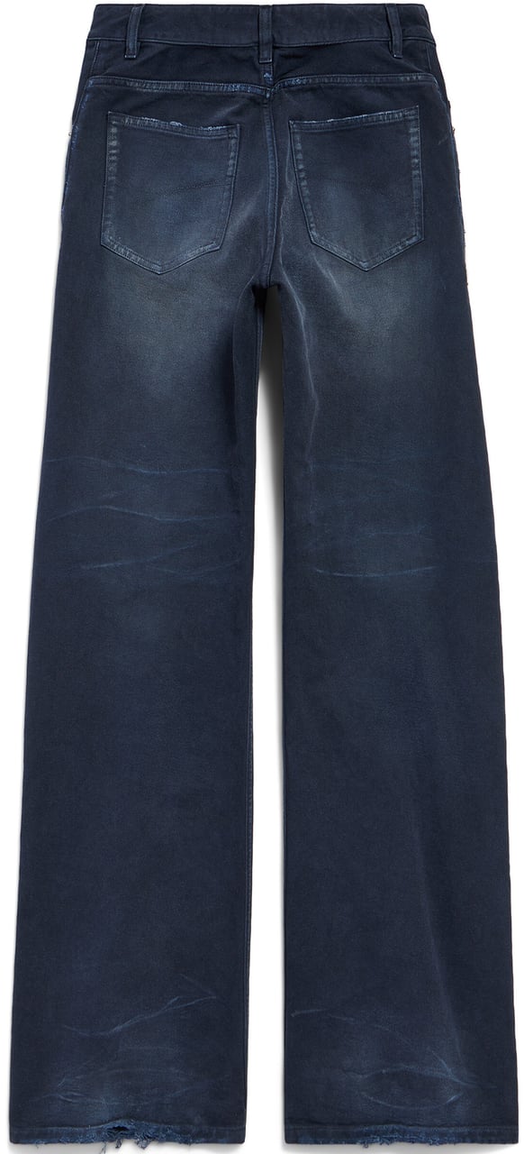 Balenciaga Indigo Indigo Curved Waist Wide-Leg Cotton Jeans Zwart