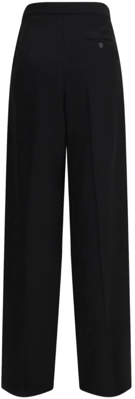 Balenciaga Black Tuxedo Wide-Leg High-Waisted Pants Zwart
