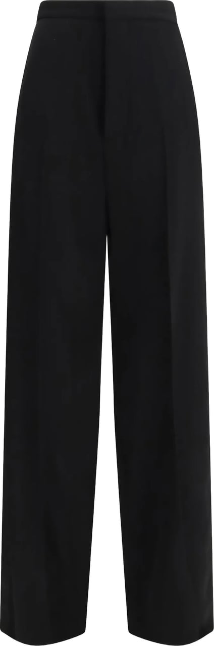 Balenciaga Black Tuxedo Wide-Leg High-Waisted Pants Zwart