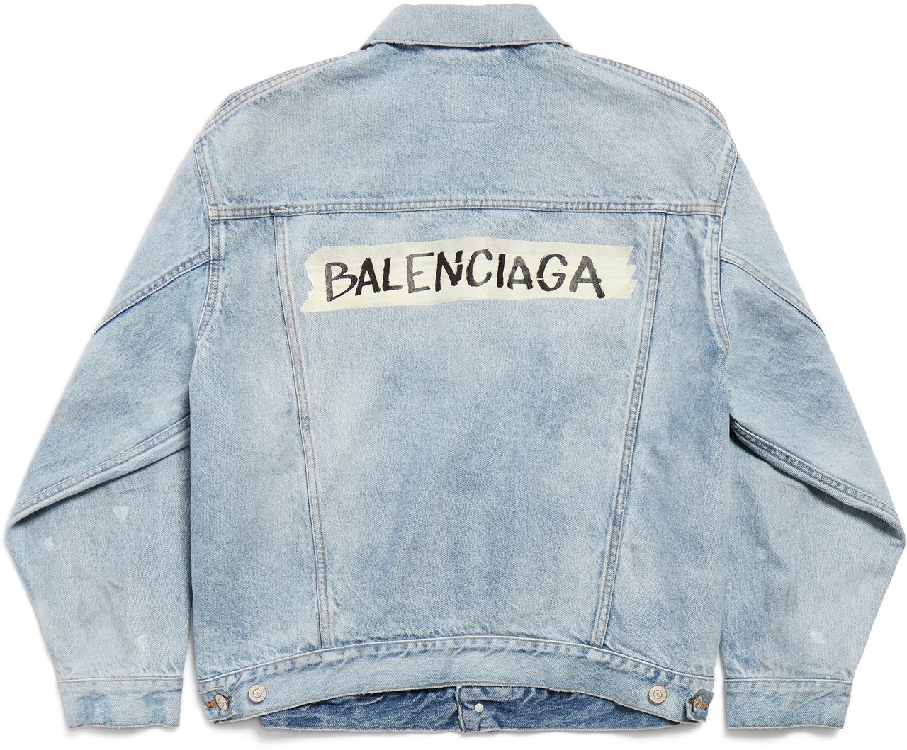 Balenciaga Light Wash Regular Back Patch Jacket Blauw