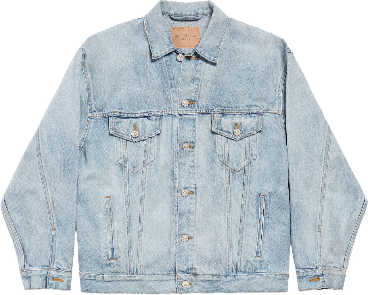 Balenciaga Light Wash Regular Back Patch Jacket Blauw