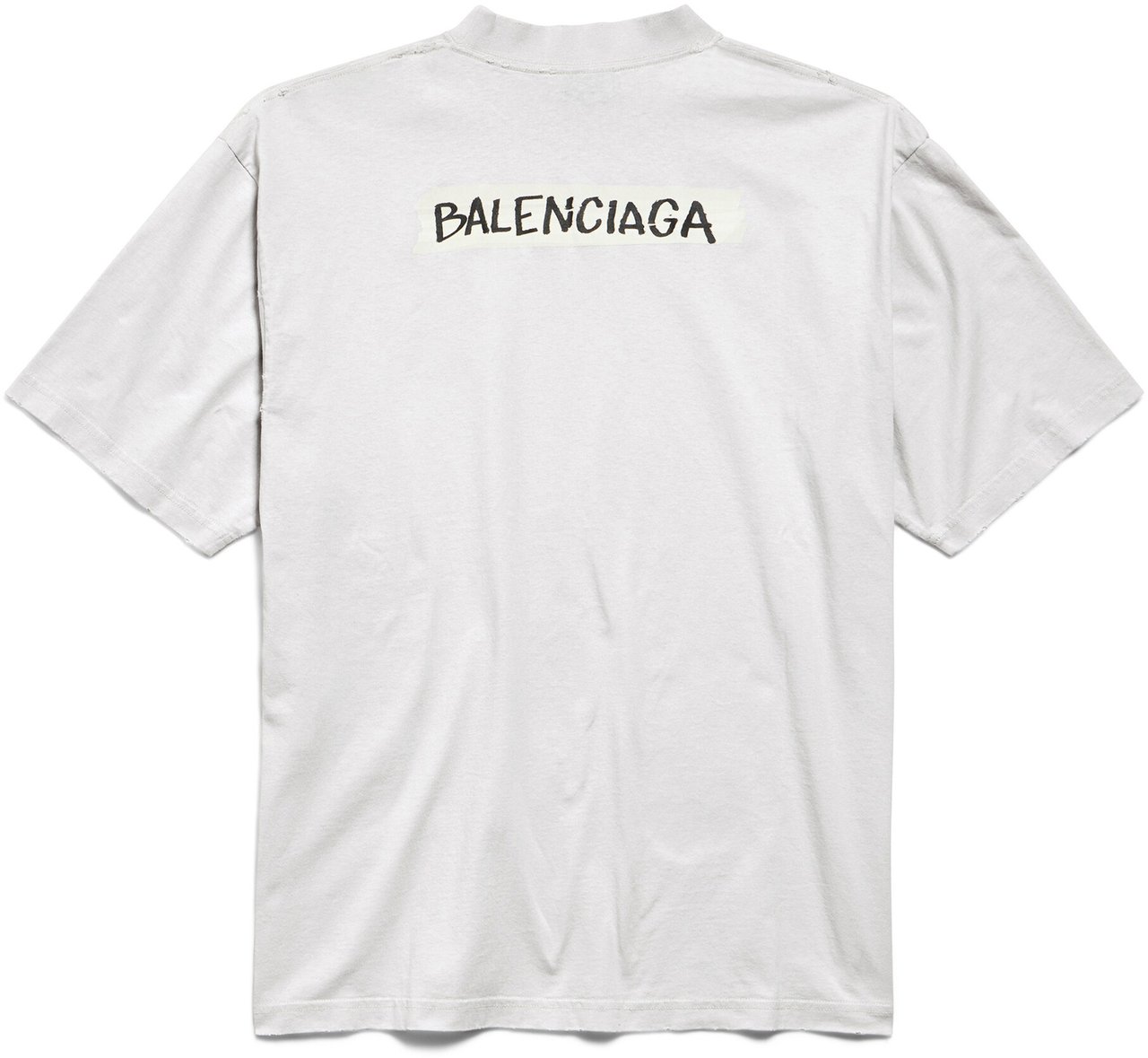 Balenciaga White Medium Fit Logo Cotton T-Shirt Wit