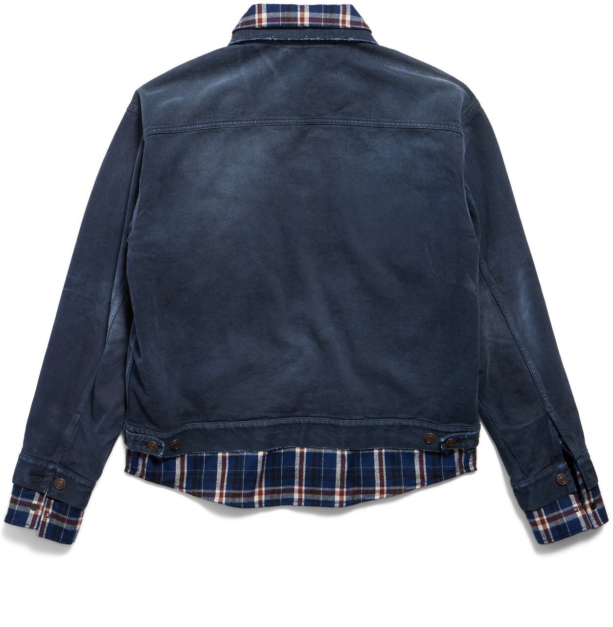 Balenciaga Dark Blue Patched Layered Shirt Jacket Grijs